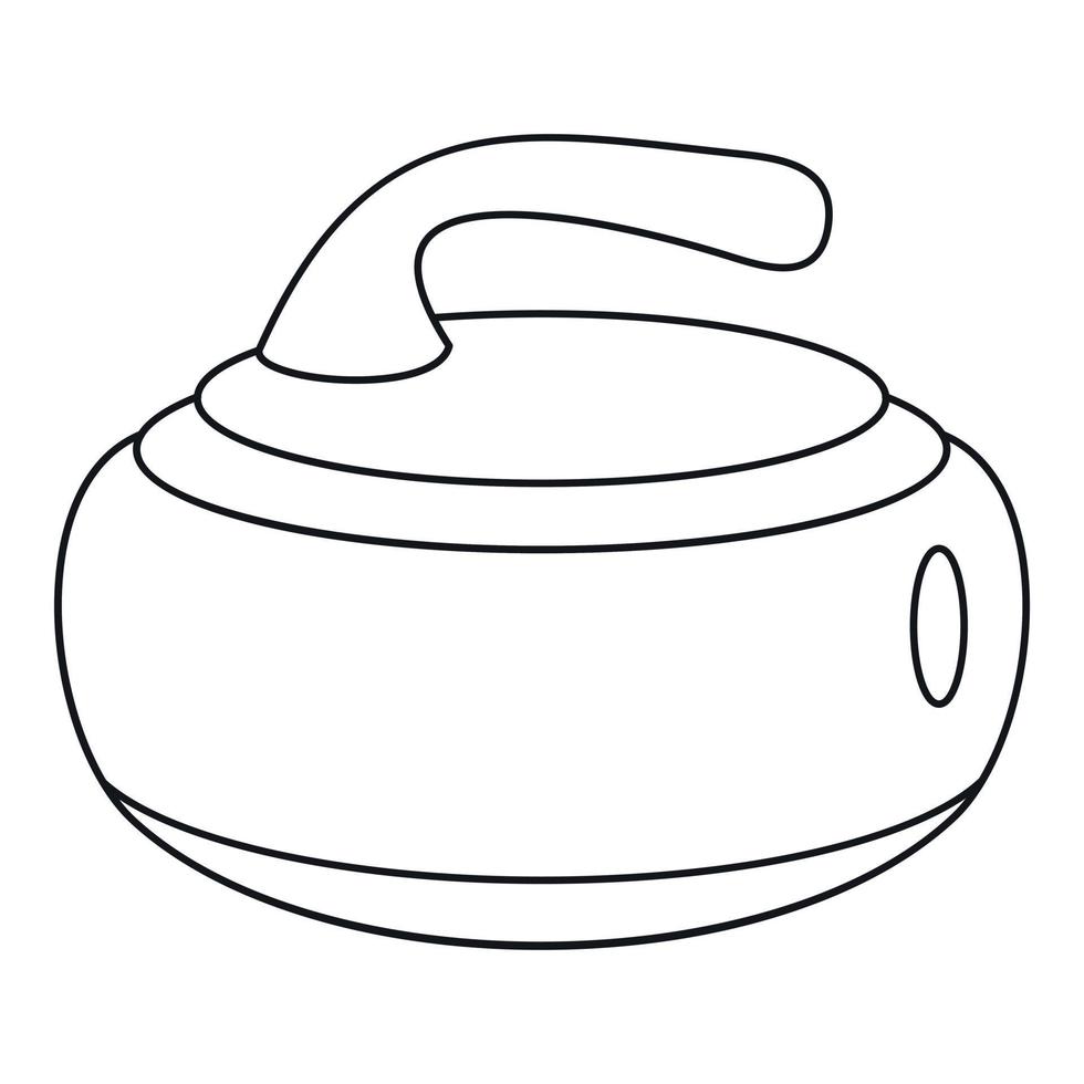 Stone for curling icon, outline style vector