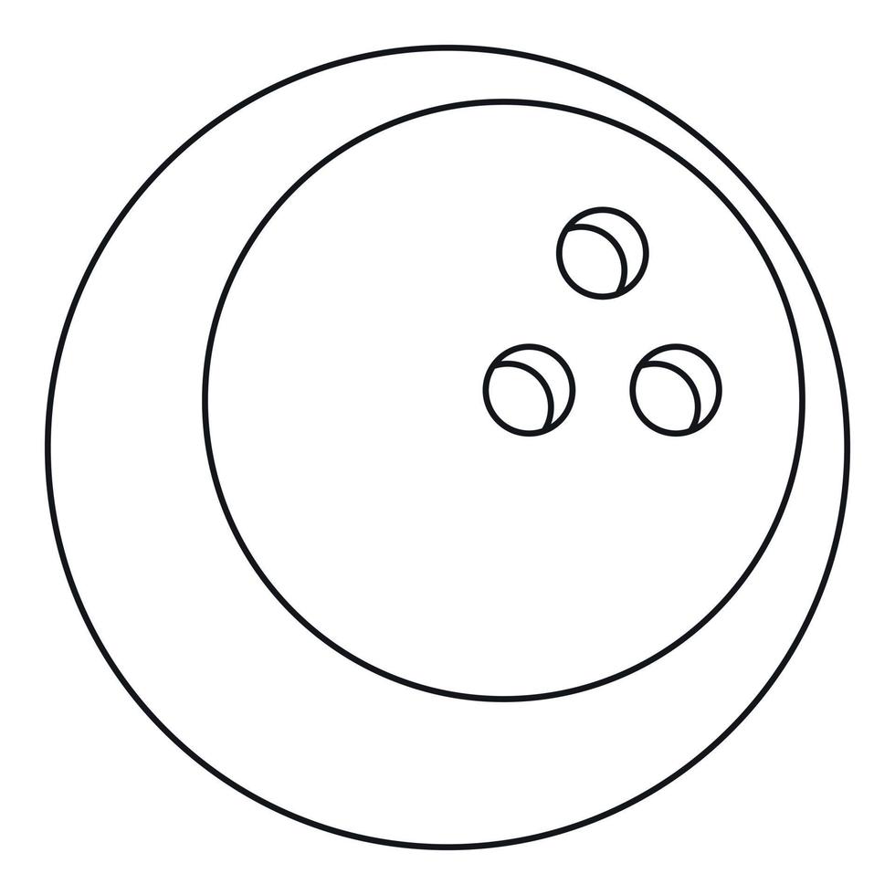 bola para jugar icono de bolos, estilo de esquema vector