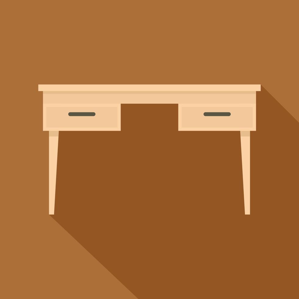 Wooden table icon, flat style vector