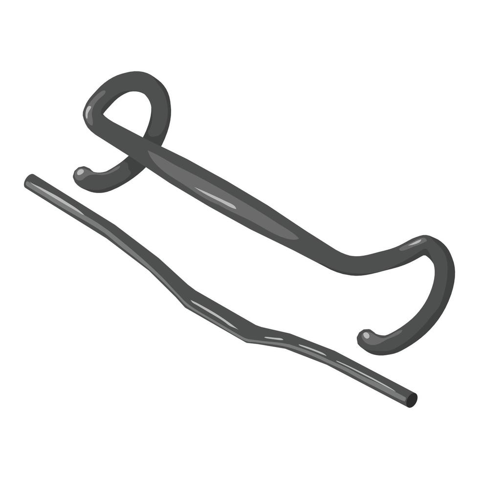 Velo detail icon isometric vector. New riser handlebar and drop handlebar icon vector