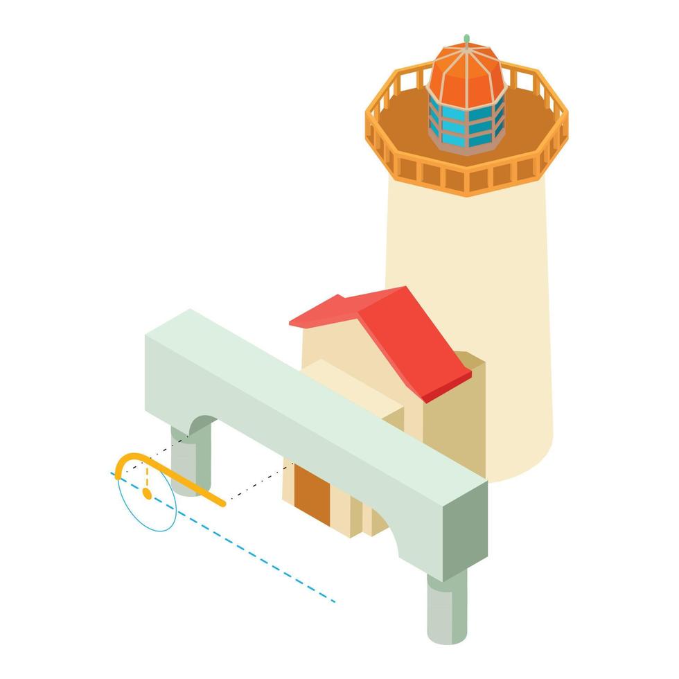 Renovation work icon isometric vector. Arch project and lighthouse building icon vector