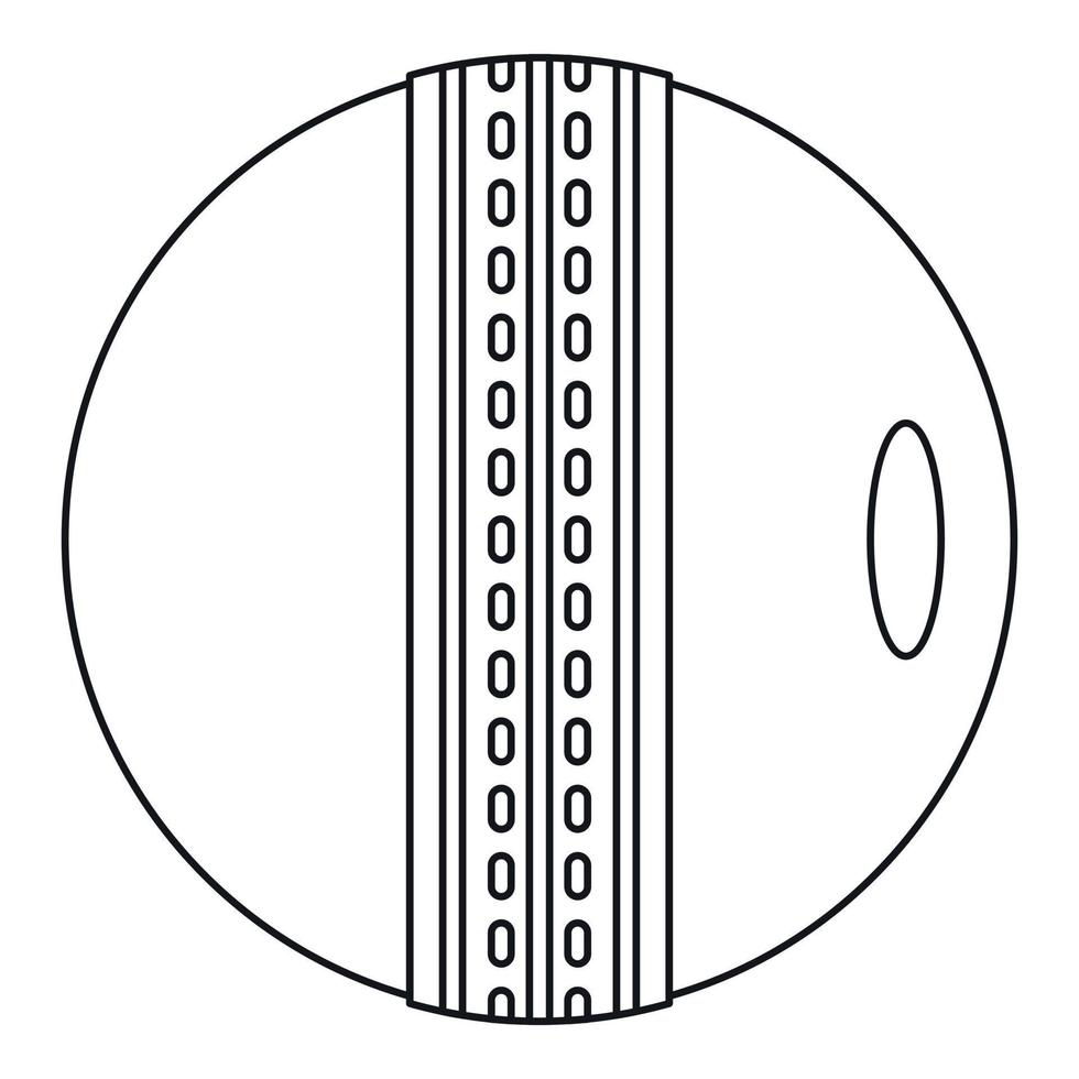 icono de pelota de críquet, estilo de esquema vector