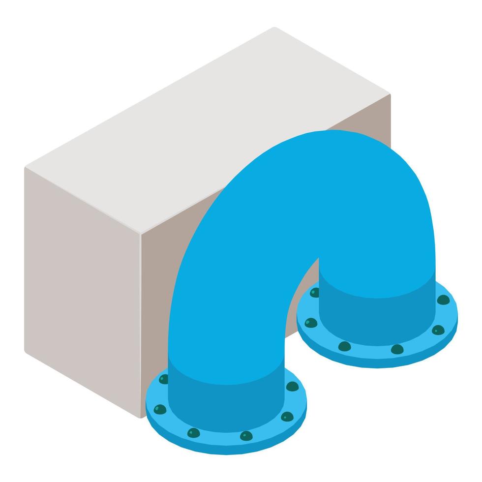 Construction concept icon isometric vector. Concrete block and piece round pipe vector