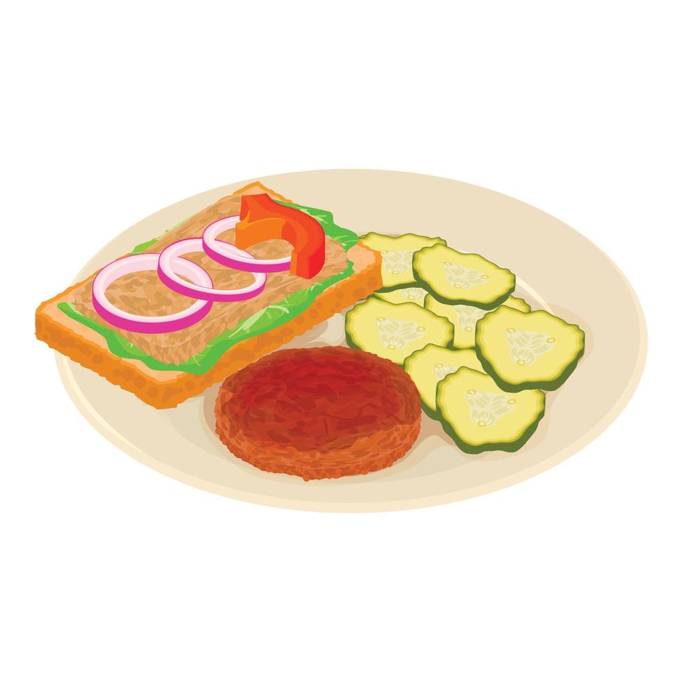 Belgian cuisine icon isometric vector. Sandwich hamburger meat and vegetable vector