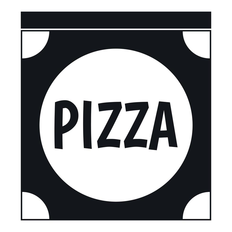 icono de cubierta de caja de pizza, estilo simple vector