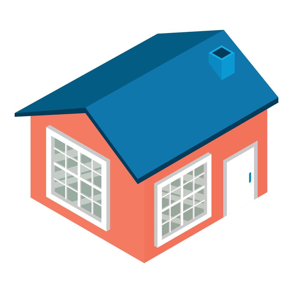 Classic house icon isometric vector. Modern one story building with chimney icon vector