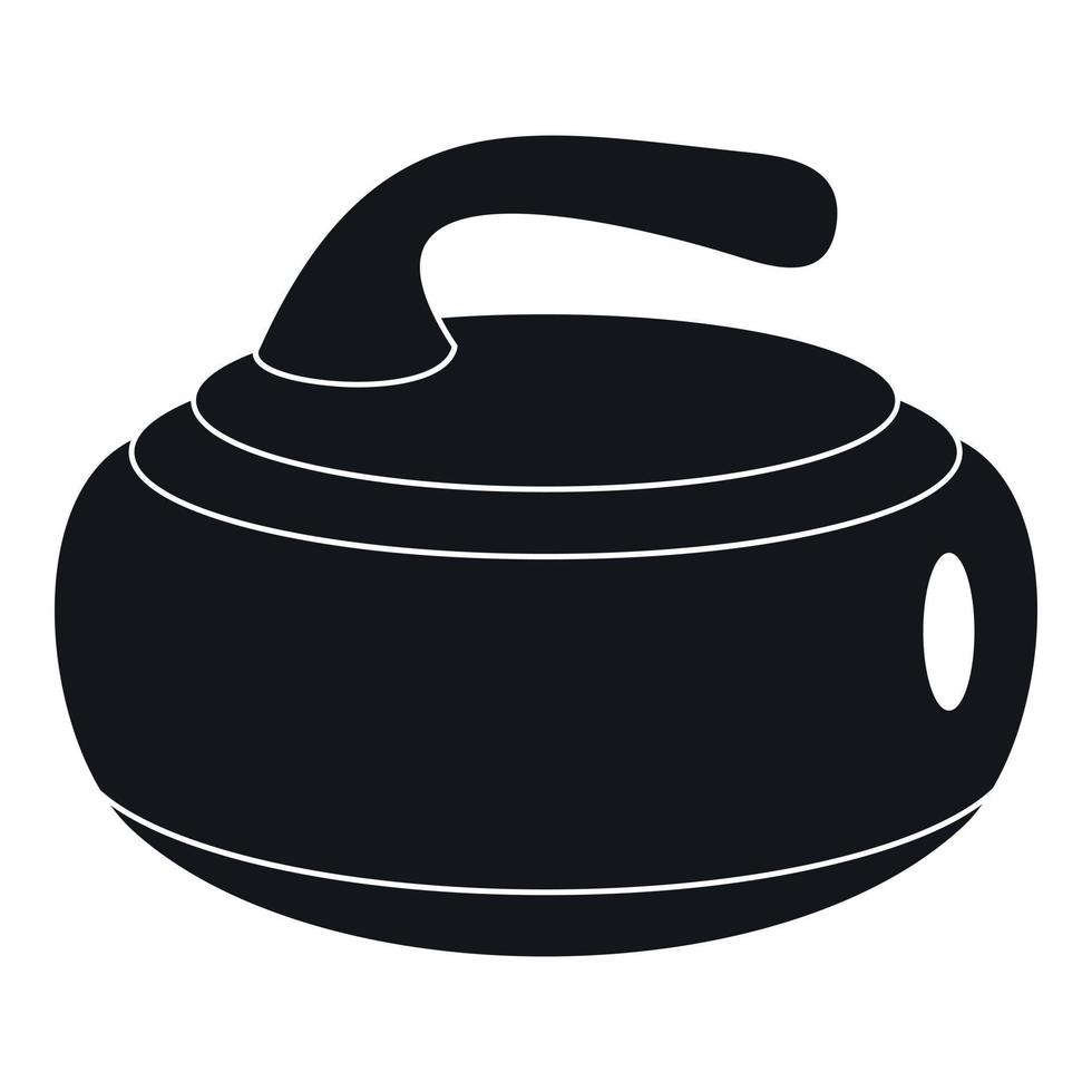 Curling stone icon, simple style vector