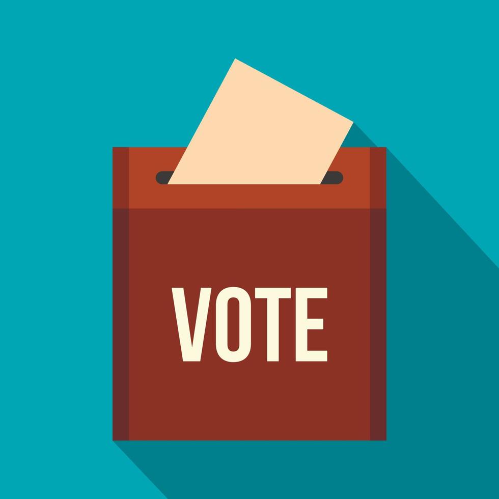 Brown ballot box for collecting votes icon vector