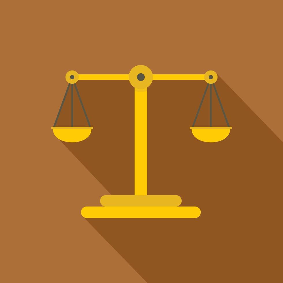 Scales of justice icon, flat style vector