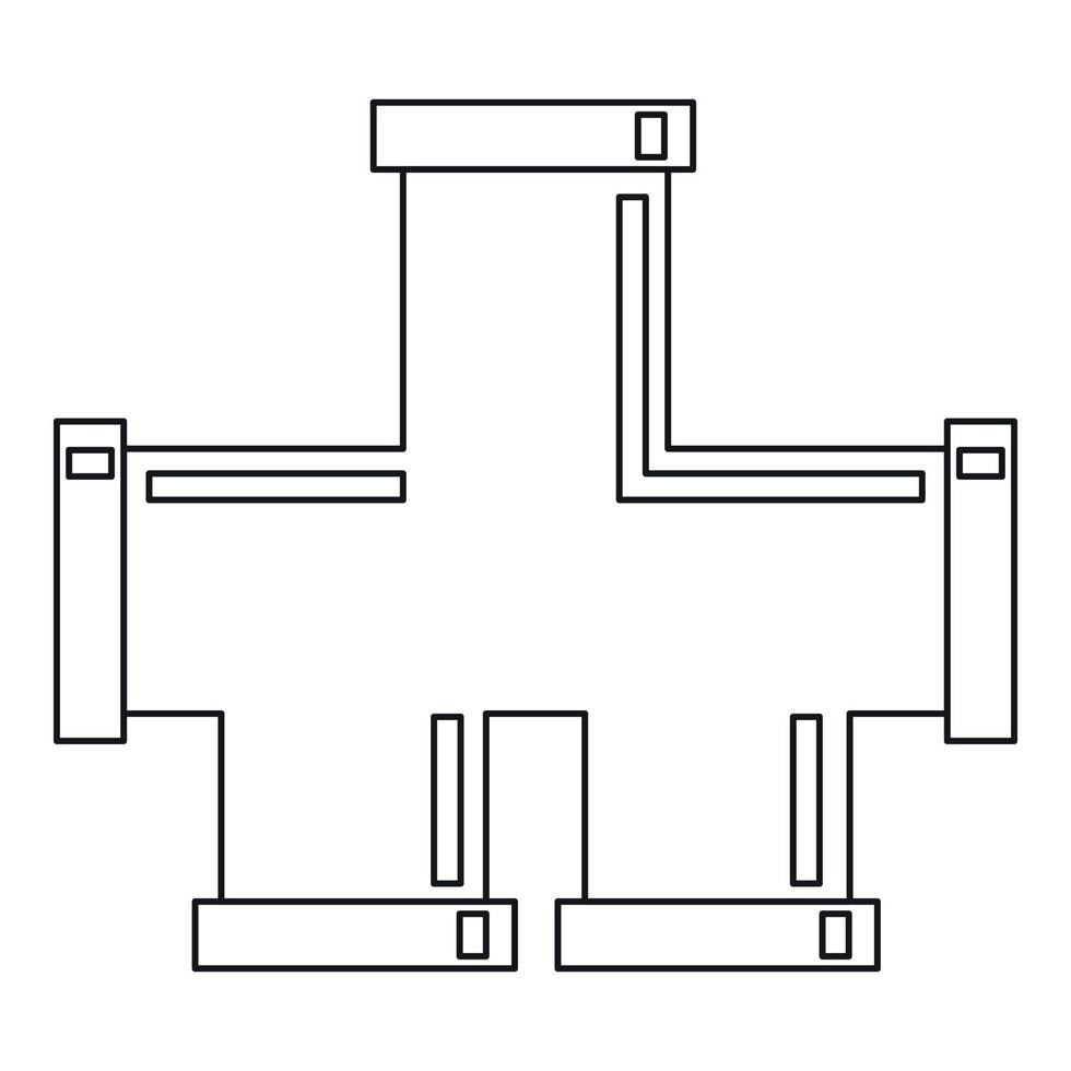 Piping connection icon, outline style vector