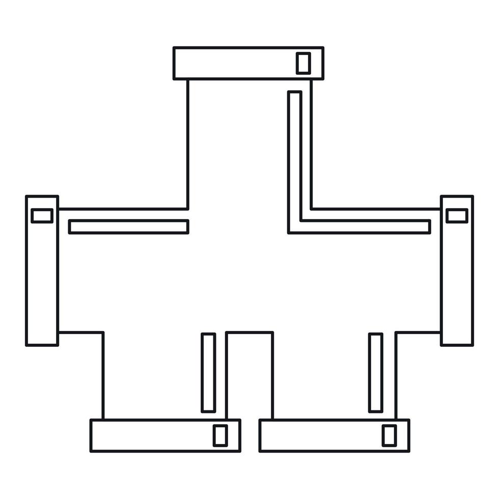 icono de conexión de tubería, estilo de contorno vector