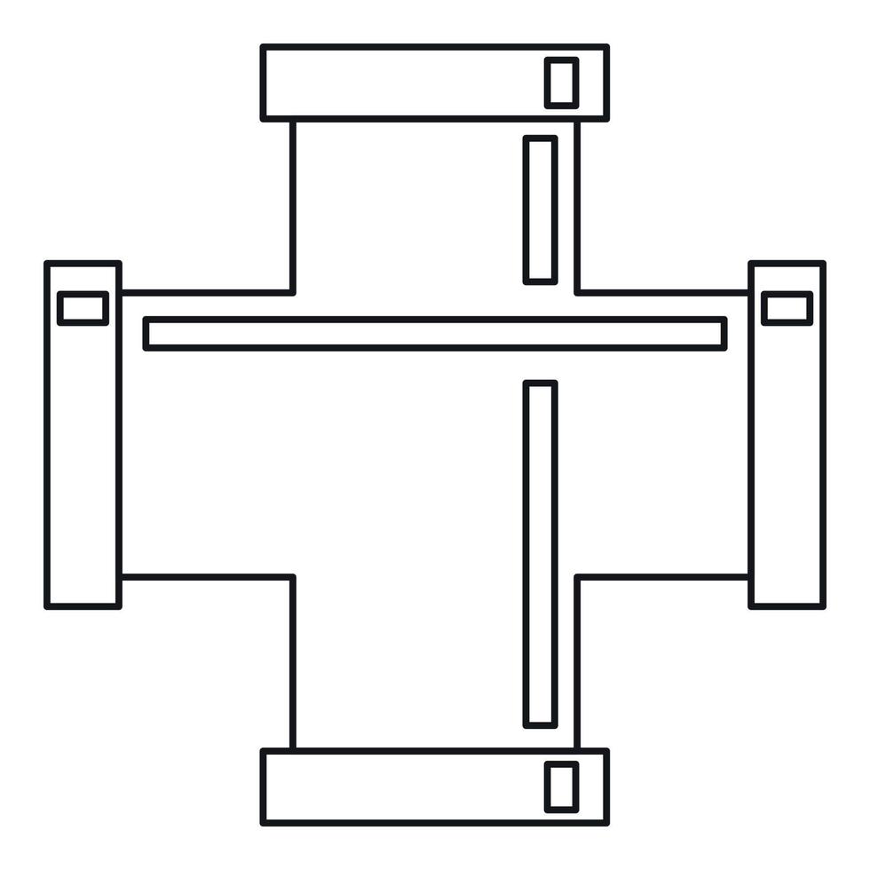 icono de instalación de tuberías, estilo de contorno vector