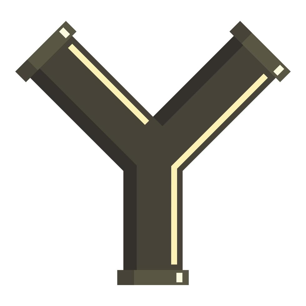 Y joint pipe icon, flat style vector