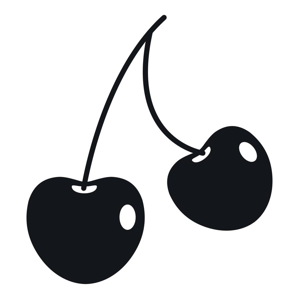 icono de dos bayas de cereza, estilo simple vector