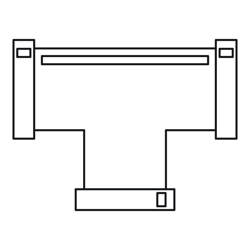 icono de conexión de tubería t, estilo de contorno vector