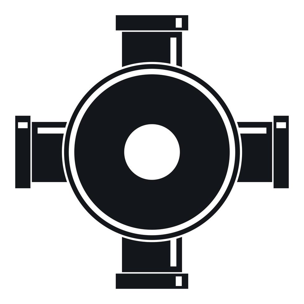 Pipe fitting icon, simple style vector