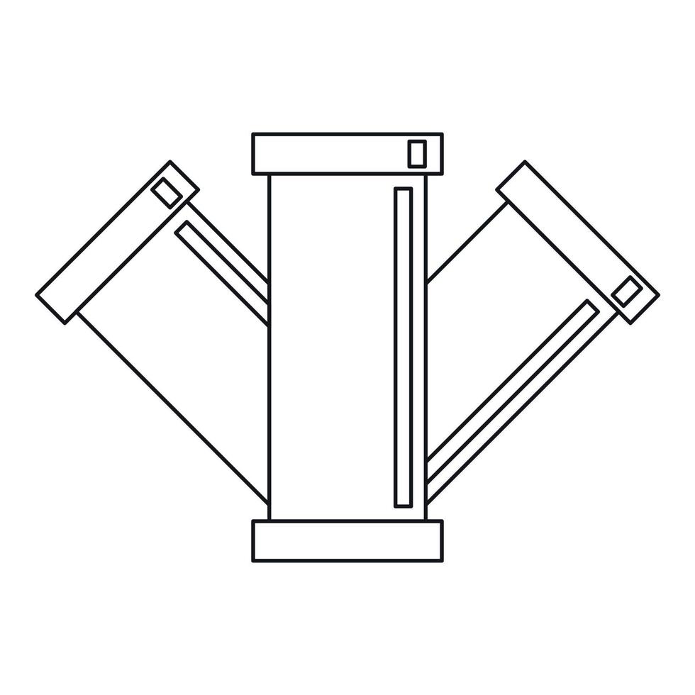 icono de tubería de alcantarillado, estilo de esquema vector