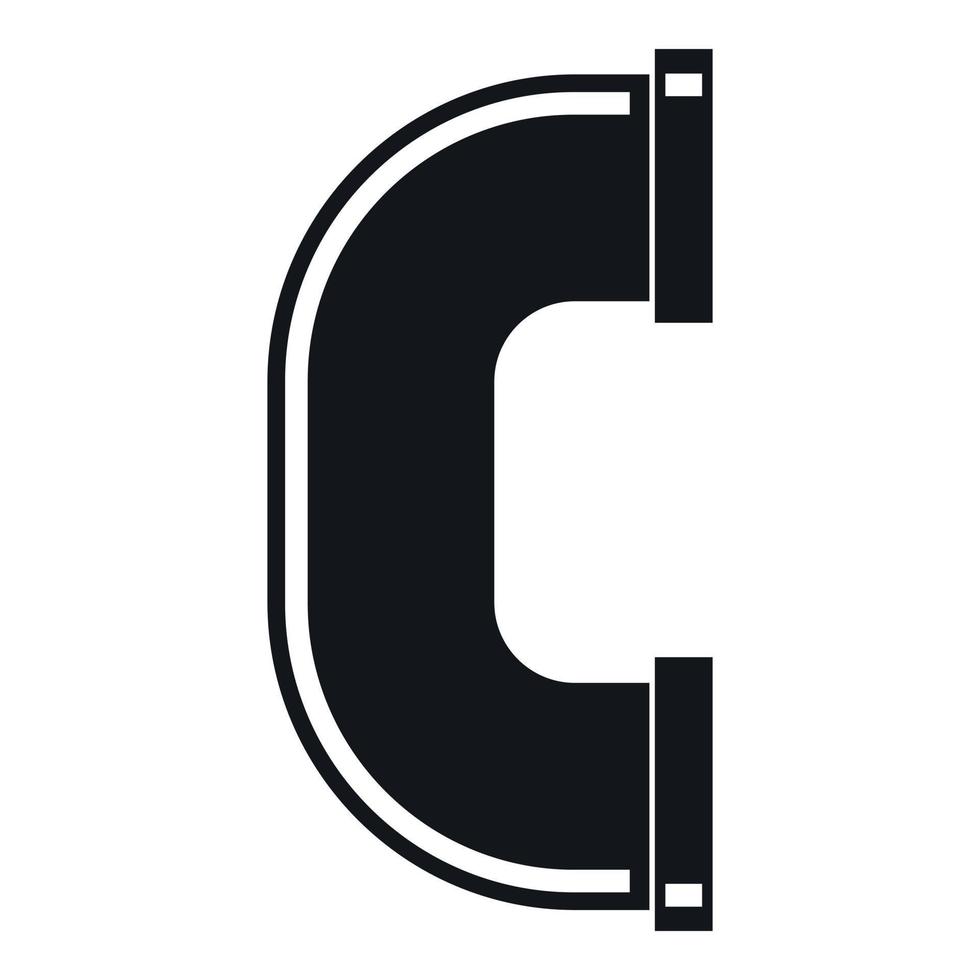 C joint pipe icon, simple style vector