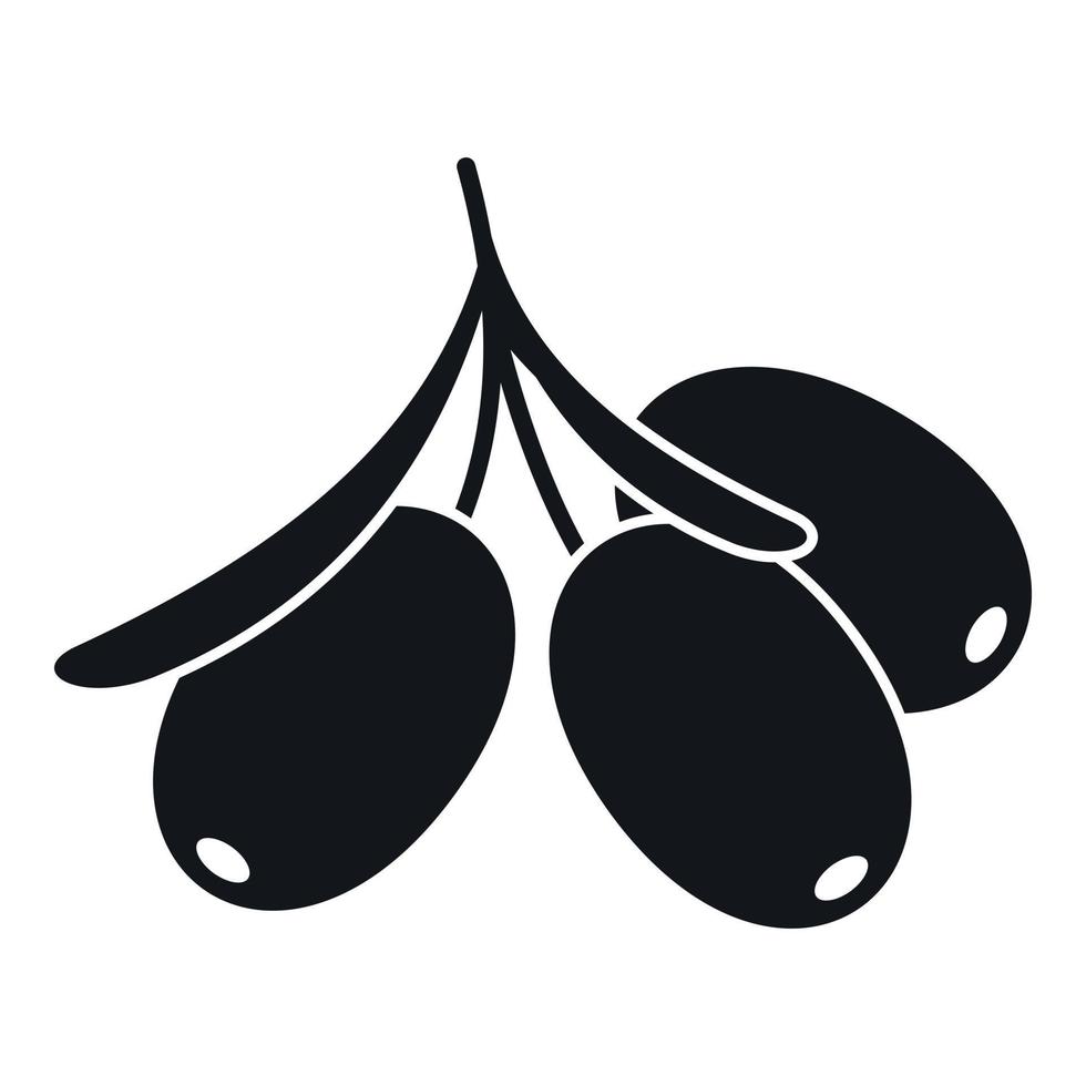 Sea buckthorn branch icon, simple style vector