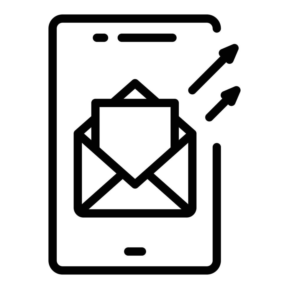 Phone mail icon outline vector. Marketing social vector
