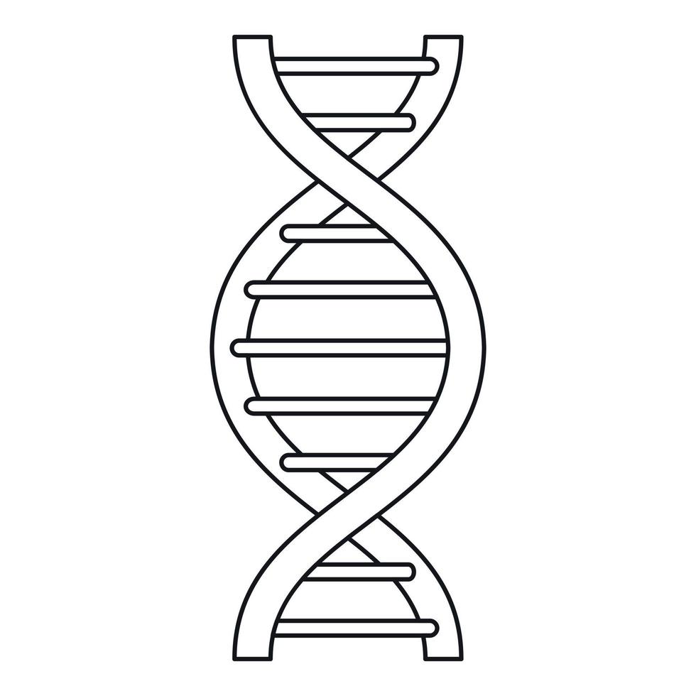 DNA strand icon, outline style vector