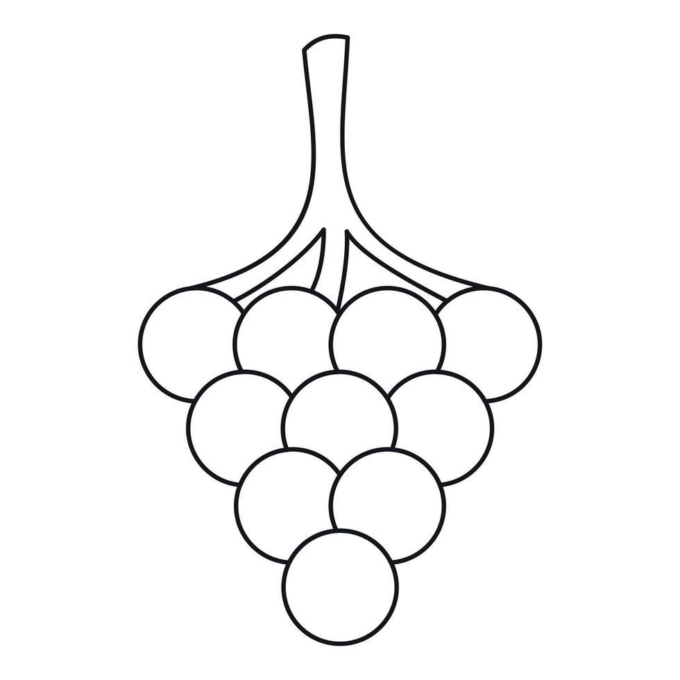 Branch of grape icon, outline style vector