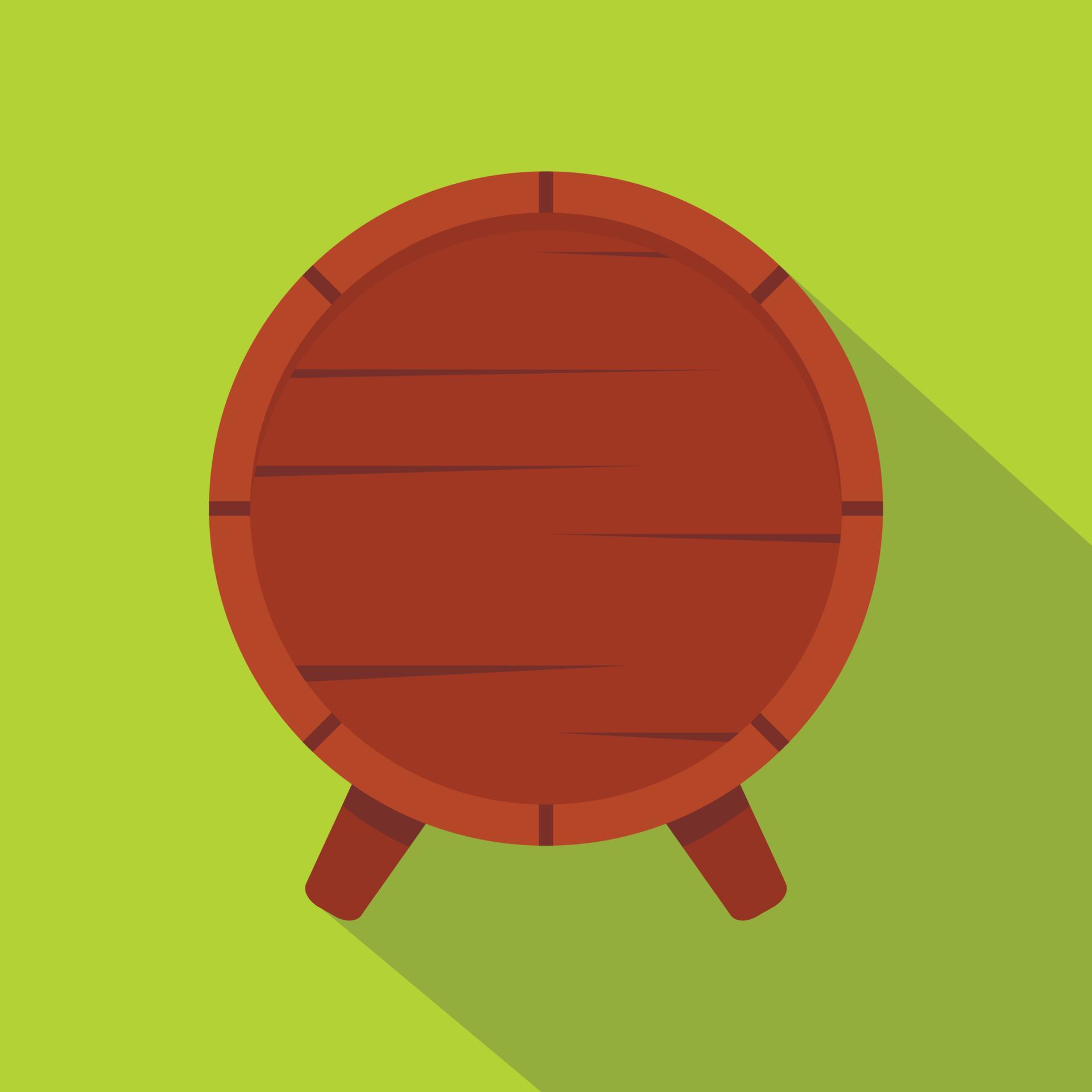 Wooden barrel on legs icon, flat style 15210918 Vector Art at Vecteezy
