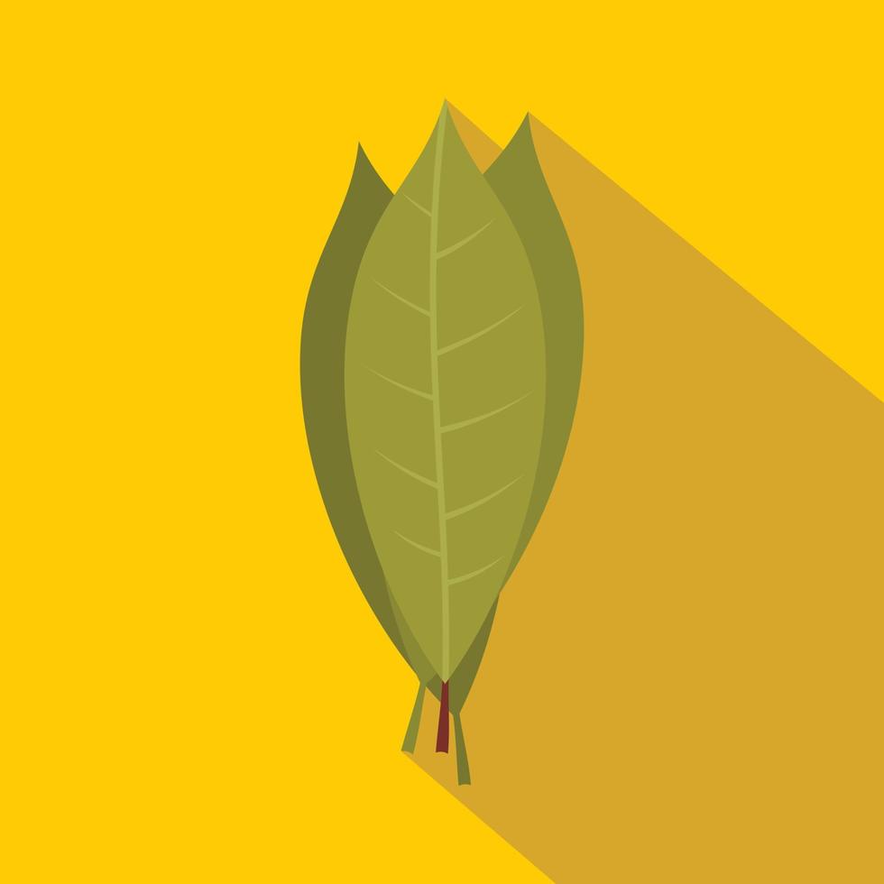 Bay laurel leaves icon, flat style vector