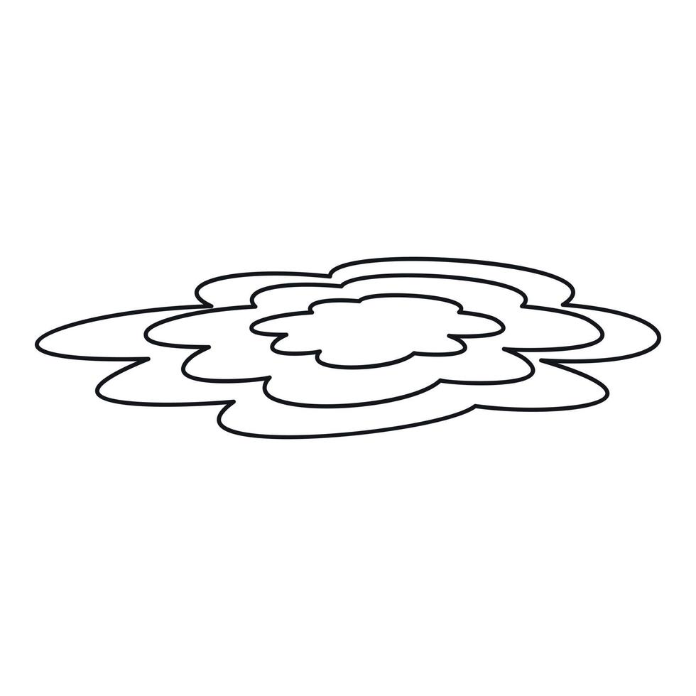 Water puddle icon, outline style vector