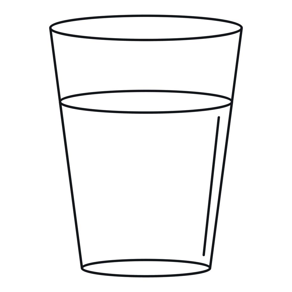 Glass water icon, outline style vector