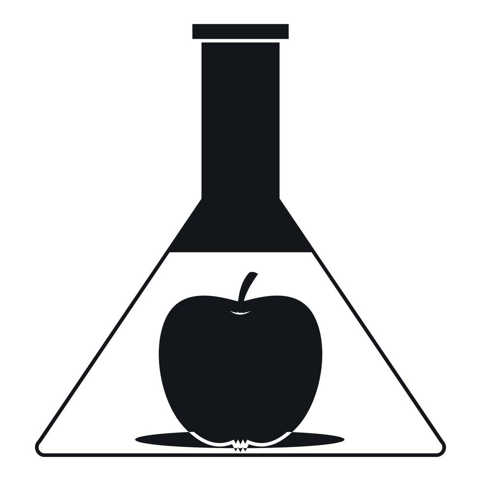 Test flask with apple icon, simple style vector