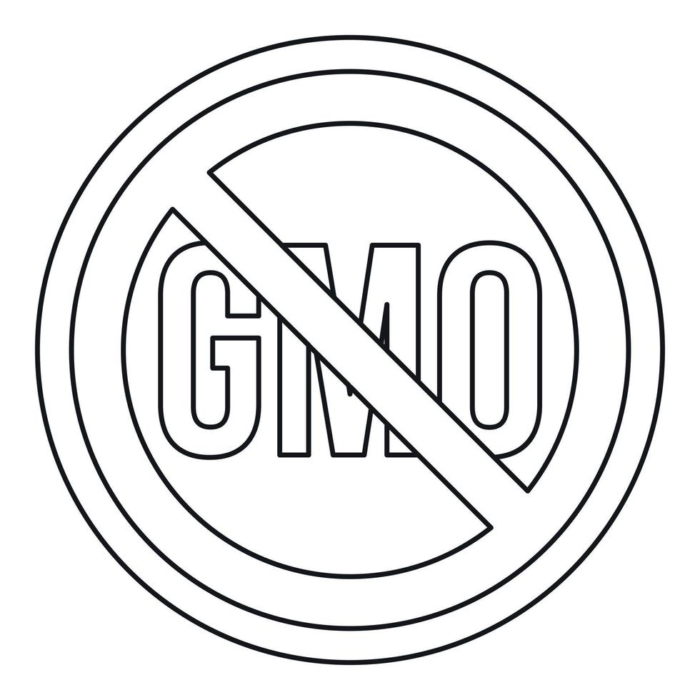 No GMO sign icon, outline style vector