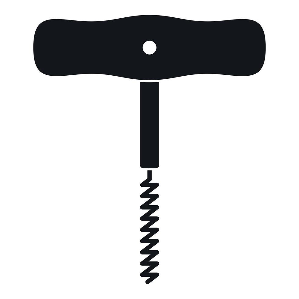 sacacorchos con un icono de espiral de metal, estilo simple vector