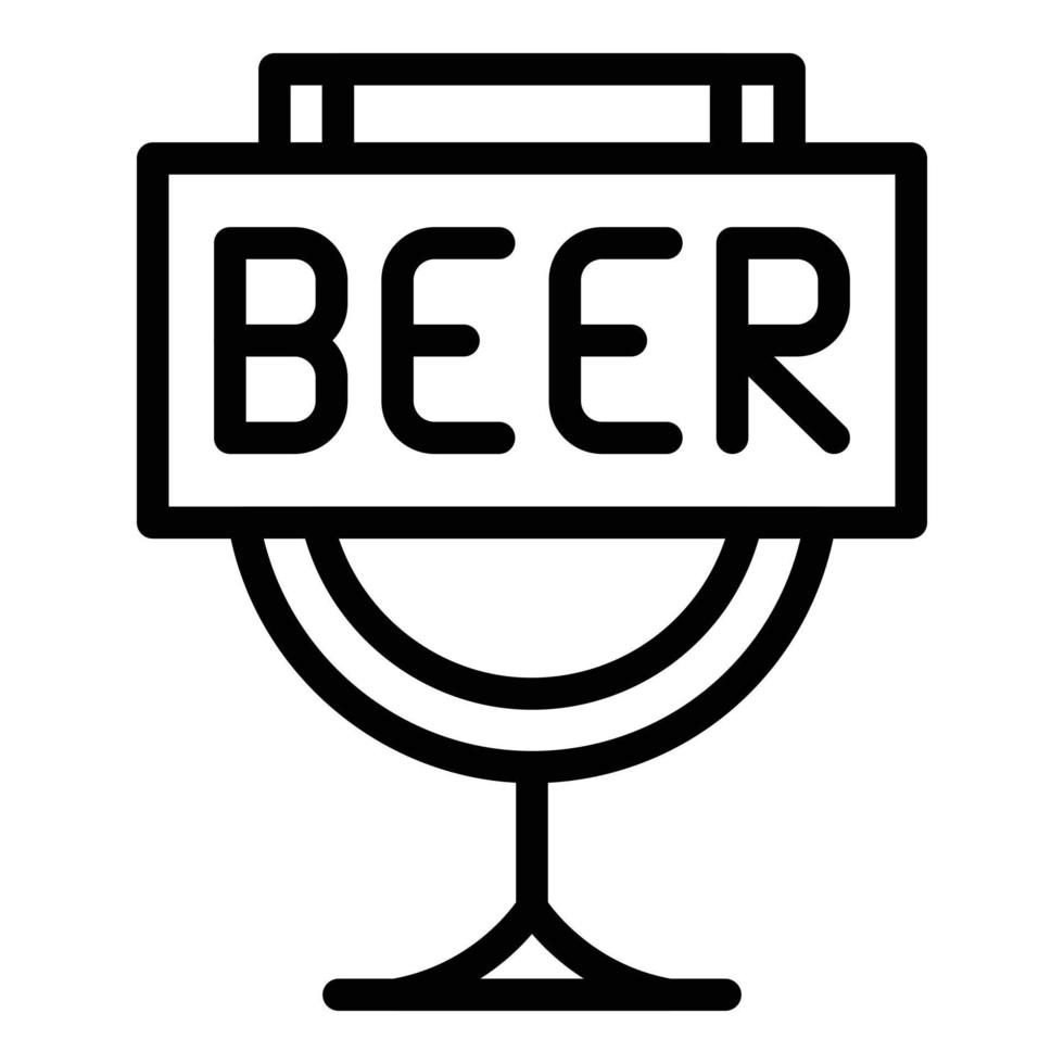 vector de contorno de icono de logotipo de cerveza. alcohol cervecería