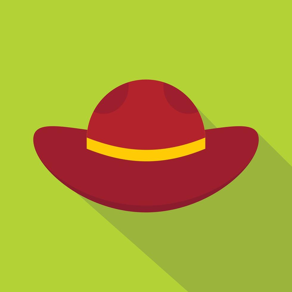 icono de sombrero de mar, estilo plano vector