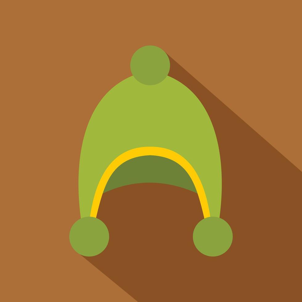 icono de sombrero cálido, estilo plano vector