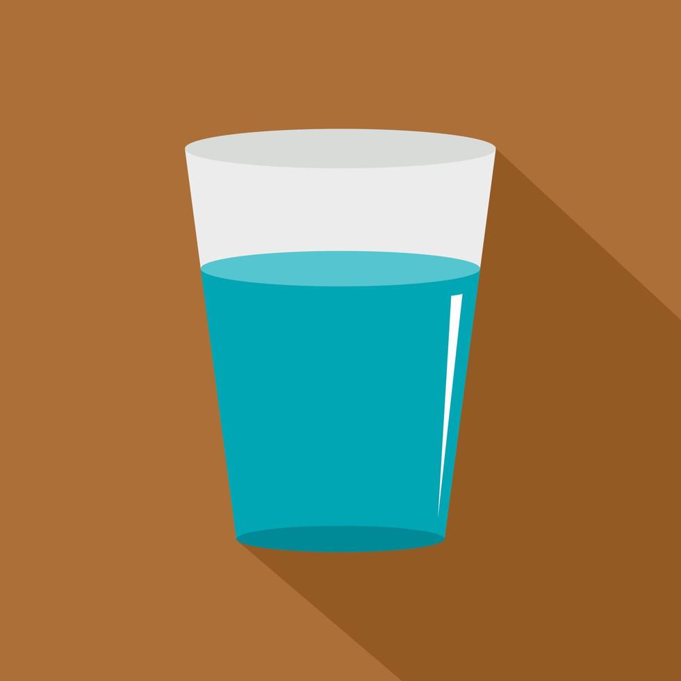 icono de agua de vidrio, estilo plano vector