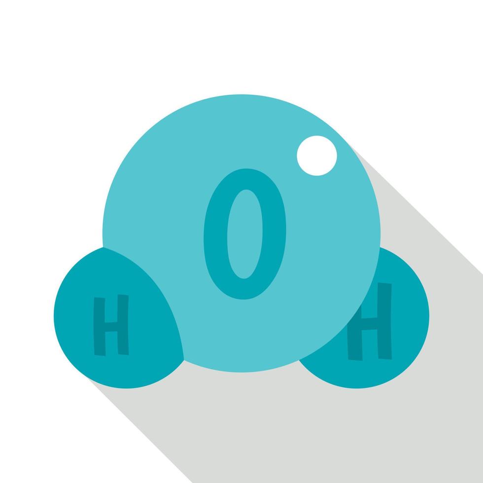 Water molecule icon, flat style vector