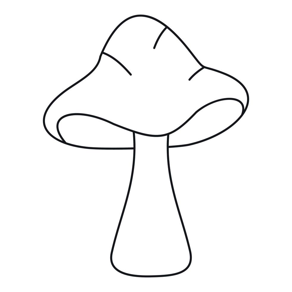 icono de hongo grande, estilo de esquema vector