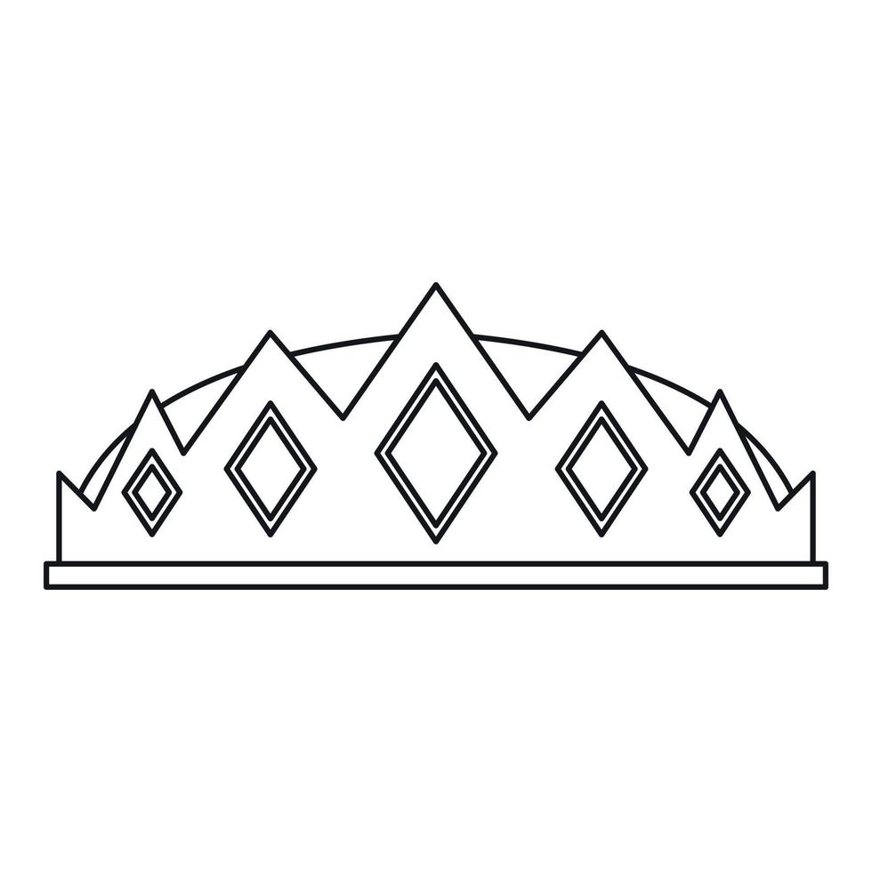 icono de corona pequeña, estilo de esquema vector