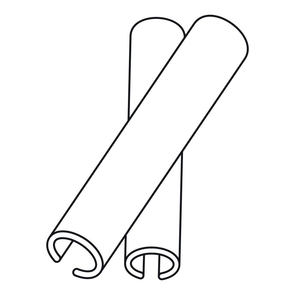 Cinnamon stick spice icon, outline style vector