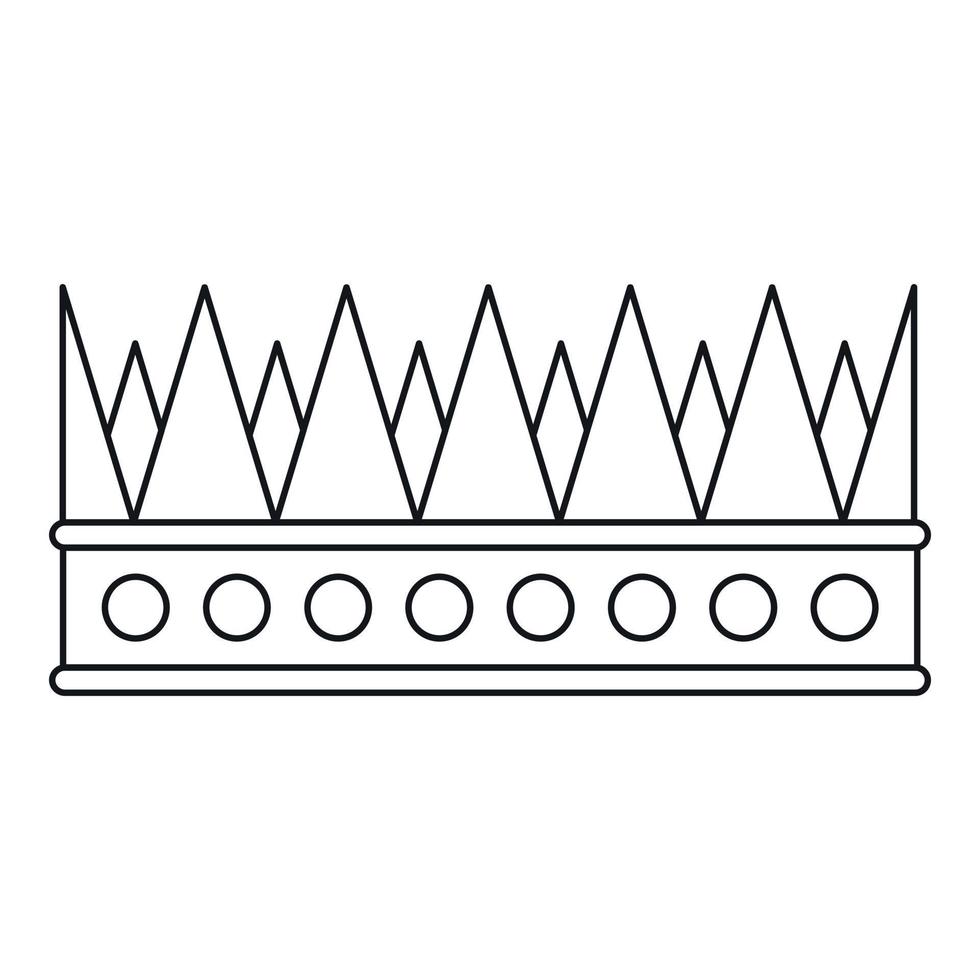 Regal crown icon, outline style vector