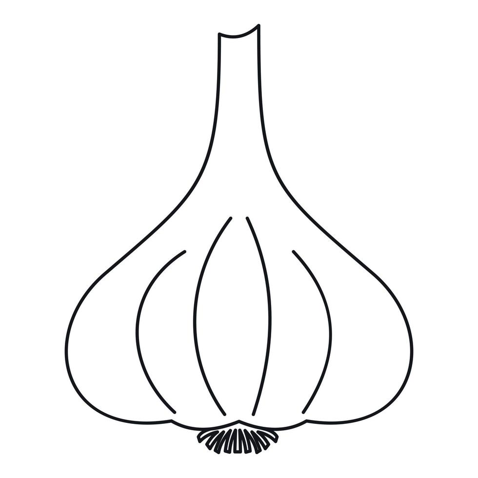 Garlic vegetable icon, outline style vector