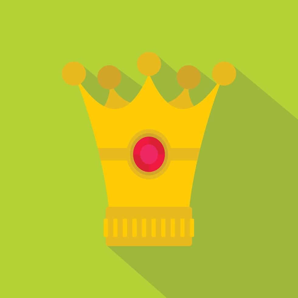 Medieval crown icon, flat style vector