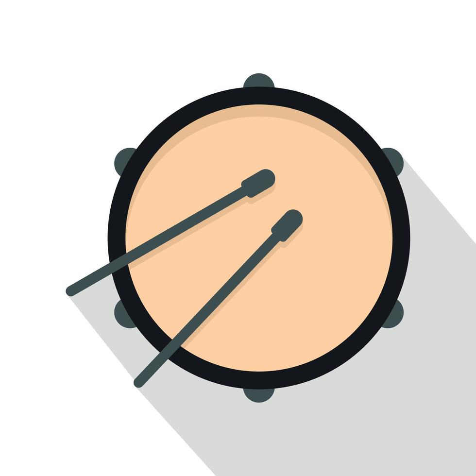 Drum icon, flat style vector