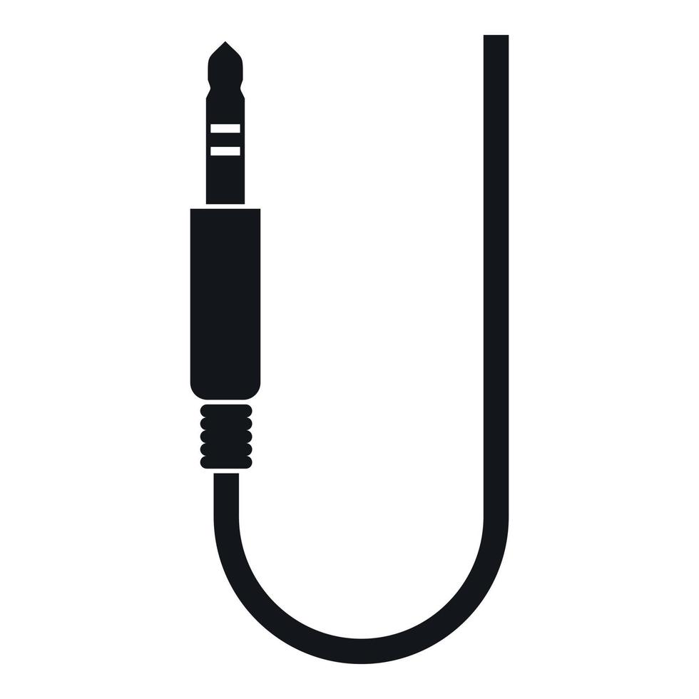 icono de cable de micrófono, estilo simple vector