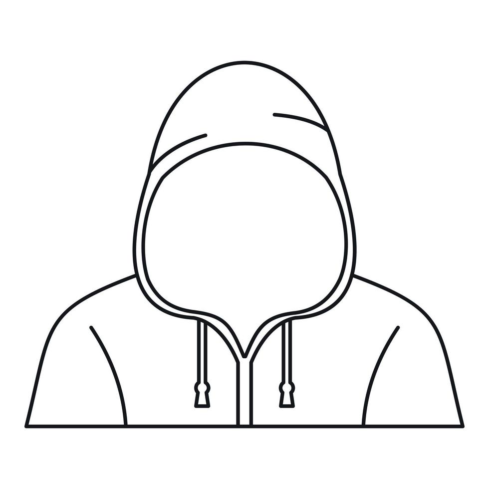 Hooded man icon, outline style vector