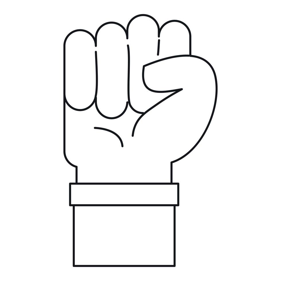 Fist icon, outline style vector