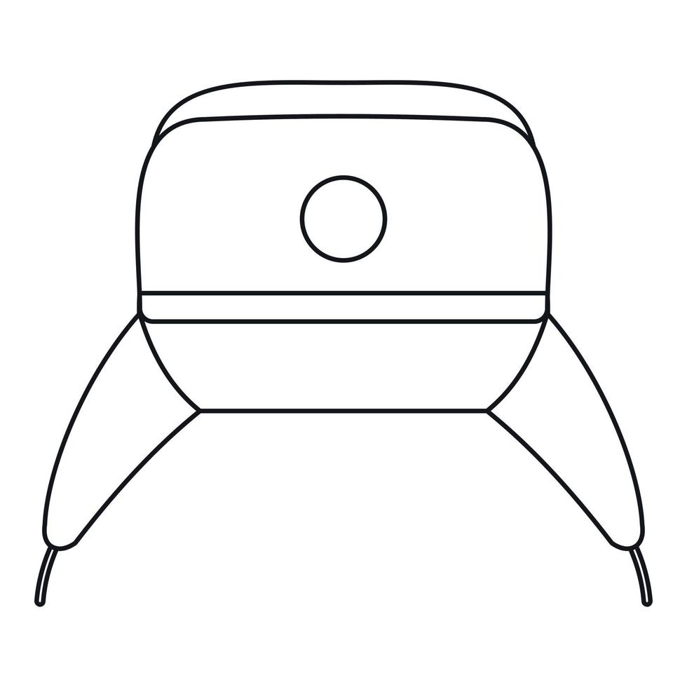 Earflap hat icon, outline style vector
