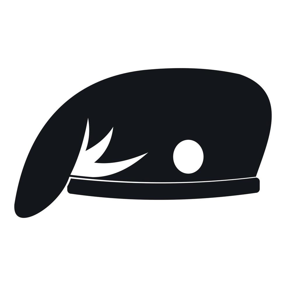 Military cap icon, simple style vector